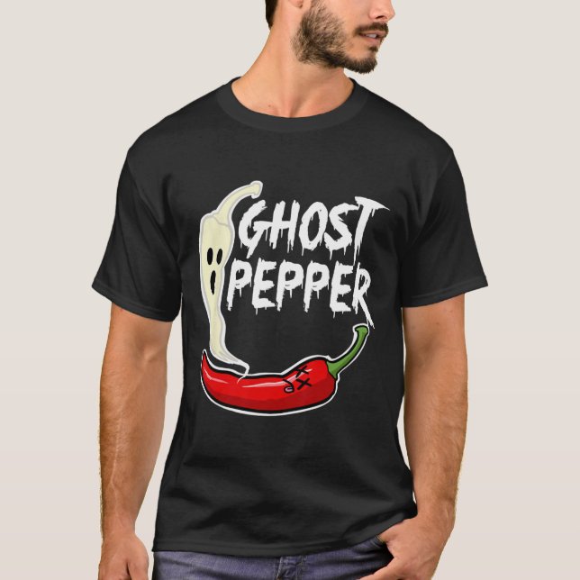 Ghost Pepper lustig Spicy Hot Halloween Ghost Pepp T-Shirt (Vorderseite)
