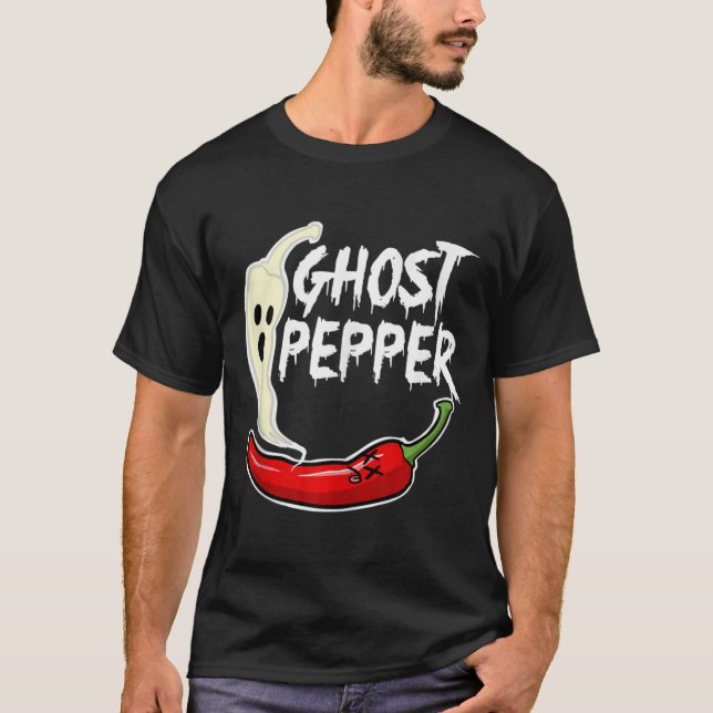 Ghost Pepper lustig Spicy Hot Halloween Ghost Pepp T-Shirt (Vorderseite)