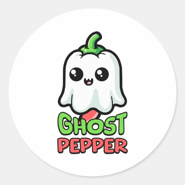 Ghost Pepper! Niedlicher Puffer Runder Aufkleber (Vorderseite)