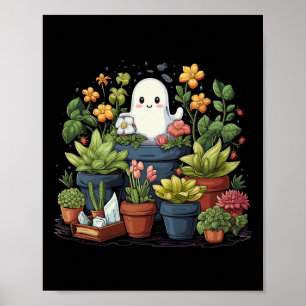 Ghost Pflanze Lady Halloween Ghosting Pflanze Poster