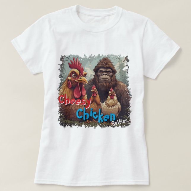 "Ghost Photobomb" Bigfoot & Cheesy Chickens Tee (Design vorne)