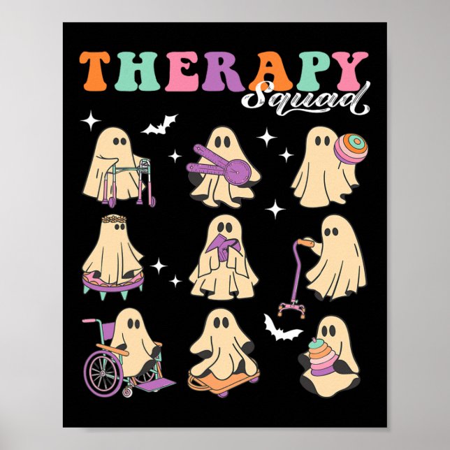 Ghost Physical Therapy Squad Slp Ot PT Team Hallow Poster (Vorne)