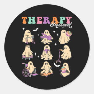 Ghost Physical Therapy Squad Slp Ot PT Team Hallow Runder Aufkleber