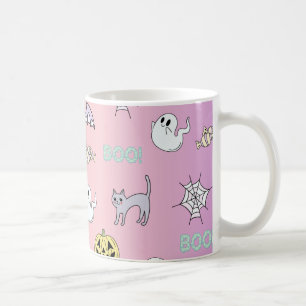 Ghost Pink Pattern Halloween Tasse