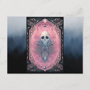 Ghost Pink und Black Tarot Rauch Halloween Feiertagspostkarte