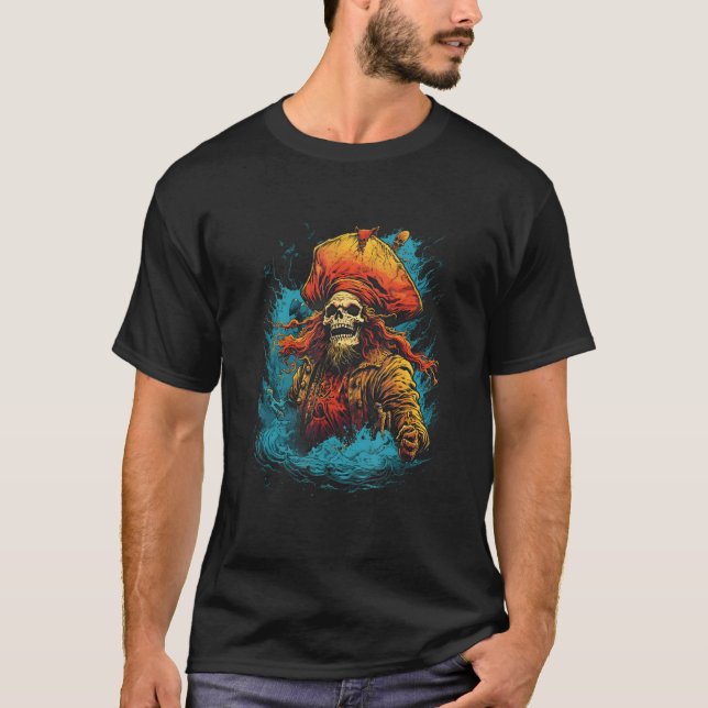 Ghost Pirate Captain by Haunted Horror Halloween 1 T-Shirt (Vorderseite)