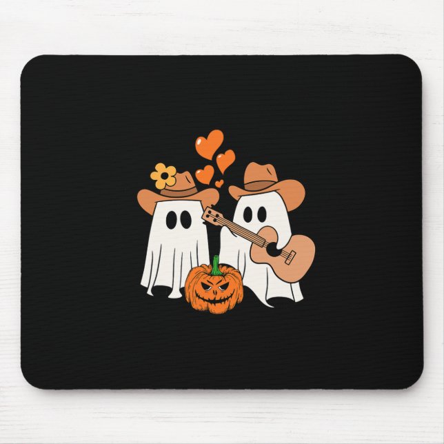 Ghost Playing Gitarre für Halloween Liebhaber Mousepad (Vorne)