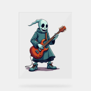 Ghost Playing Gitarre - Spooky Music Halloween T-S Acrylschild