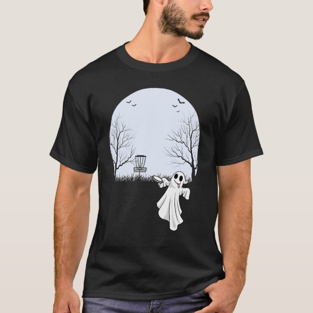 Ghost Plays Disc Golf Halloween Kostüm T-Shirt (Vorderseite)