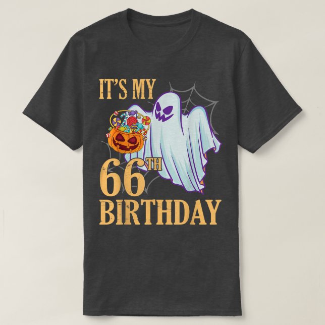 Ghost Pumpkin Candy Corn Halloween Day Its My 66th T-Shirt (Design vorne)