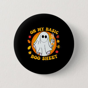 Ghost Pumpkin Gewürz Latte Fall Vibe Halloween Fun Button