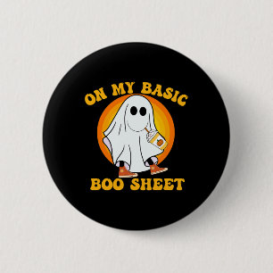 Ghost Pumpkin Gewürz Latte Fall Vibe Halloween Fun Button