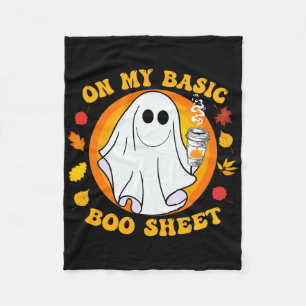 Ghost Pumpkin Gewürz Latte Fall Vibe Halloween Fun Fleecedecke