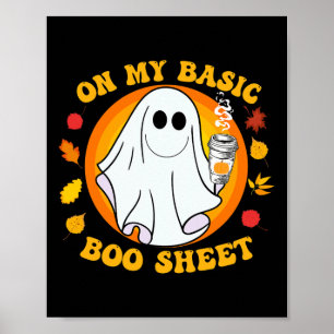 Ghost Pumpkin Gewürz Latte Fall Vibe Halloween Fun Poster