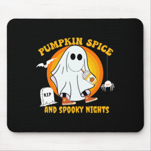 Ghost Pumpkin Gewürz Latte Fall Vibe Halloween Spo Mousepad