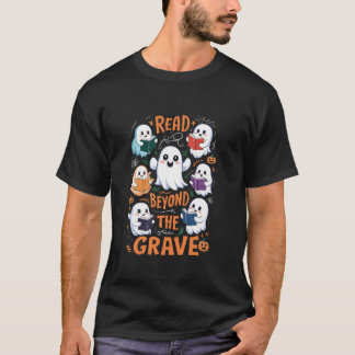 Ghost Pumpkin liest Bücher über das Grab T-Shirt