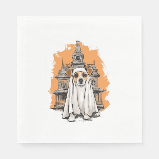 Ghost Pup - Spooky Dog Kostüm Serviette (Vorderseite)