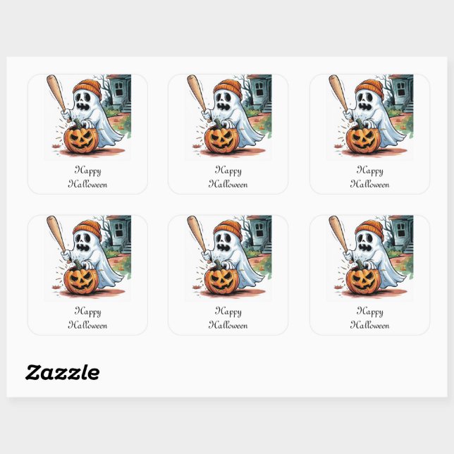 Ghost Quadratischer Aufkleber (Blatt)