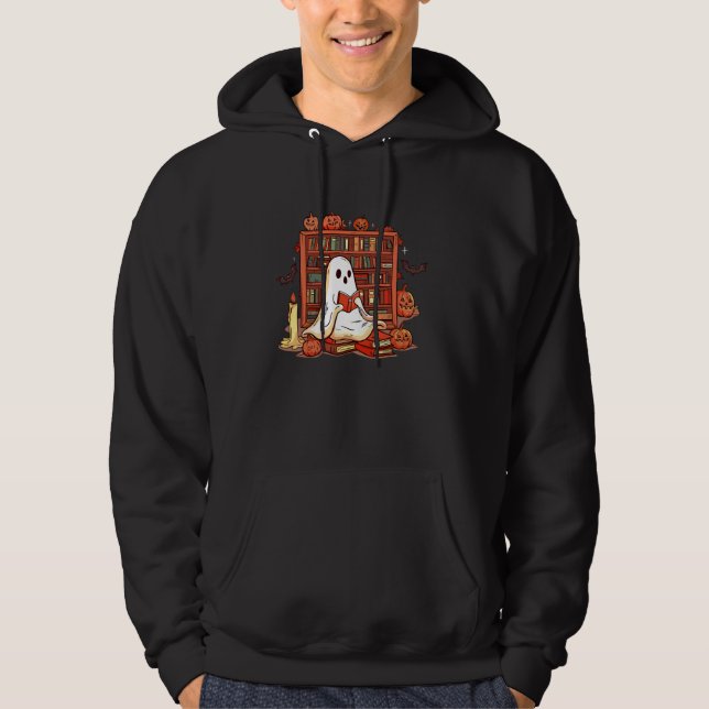Ghost Read more Boooks Spooky Teacher Pumpkin Hal Hoodie (Vorderseite)