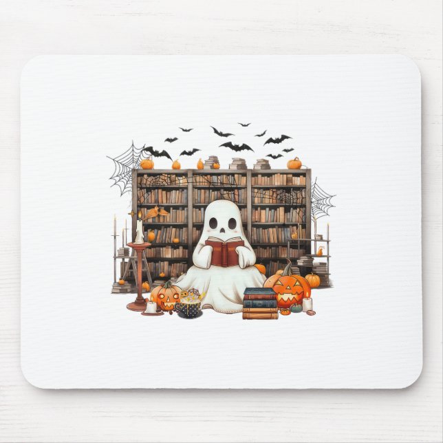 Ghost Reading Books Booker Halloween-Kosten für Le Mousepad (Vorne)