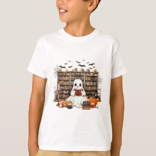 Ghost Reading Books Booker Halloween-Kosten für Le T-Shirt