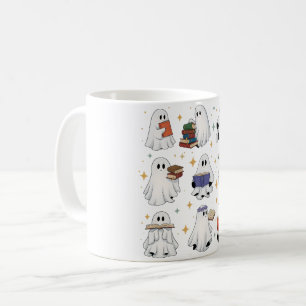 Ghost Reading Books Kaffeetasse