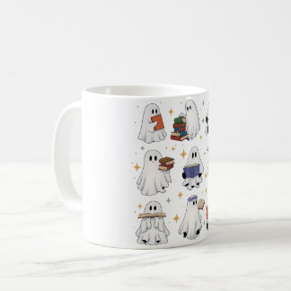 Ghost Reading Books Kaffeetasse