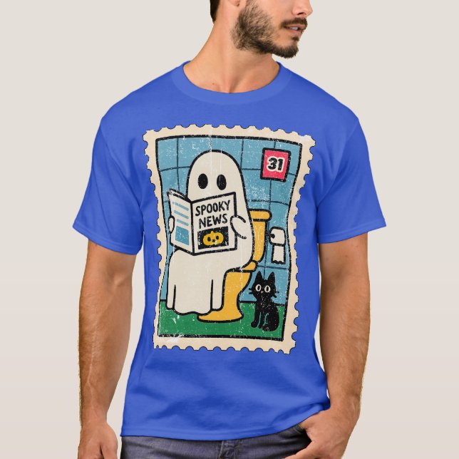 Ghost Reading Newspaper T-Shirt (Vorderseite)