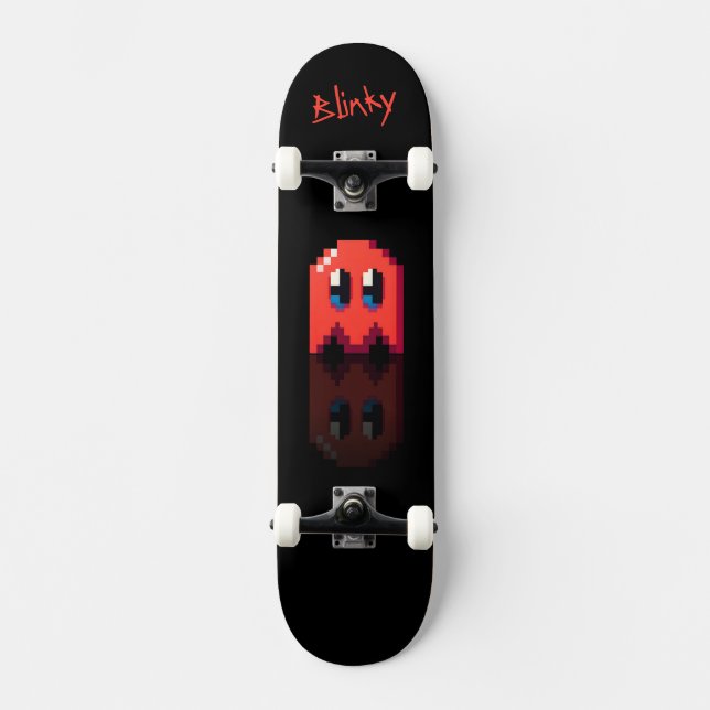 ghost Red Black Name Fan Art Pac-Man Skateboard (Vorderseite)
