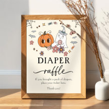 Ghost Retro Diaper Raffle Baby Dusche Spielzeichen