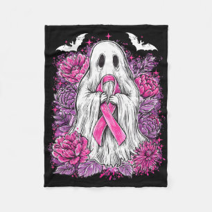 Ghost Ribbon Breast Cancer Awareness Halloween Flo Fleecedecke