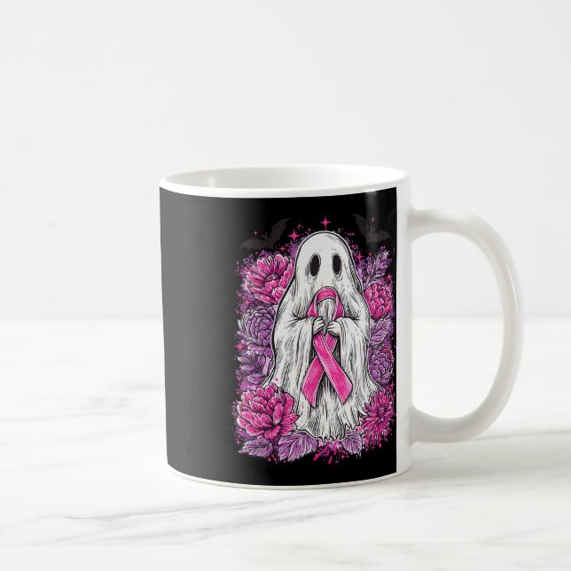 Ghost Ribbon Breast Cancer Awareness Halloween Flo Kaffeetasse (Rechts)