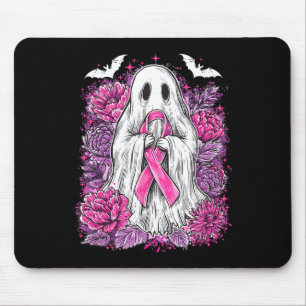Ghost Ribbon Breast Cancer Awareness Halloween Flo Mousepad