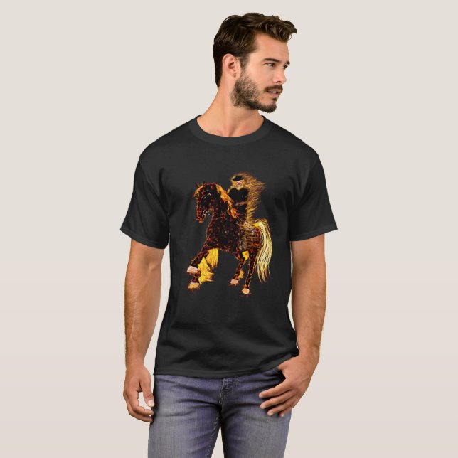 Ghost Rider auf Pferd T-Shirt (Vorne ganz)