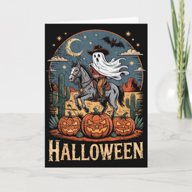 Ghost Riding Horse Halloween Season  Karte (Vorderseite)