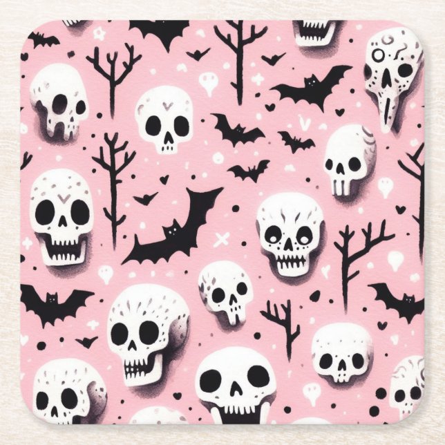 Ghost rosa Helloween Wrapping Paper Sheets Rechteckiger Pappuntersetzer (Vorderseite)