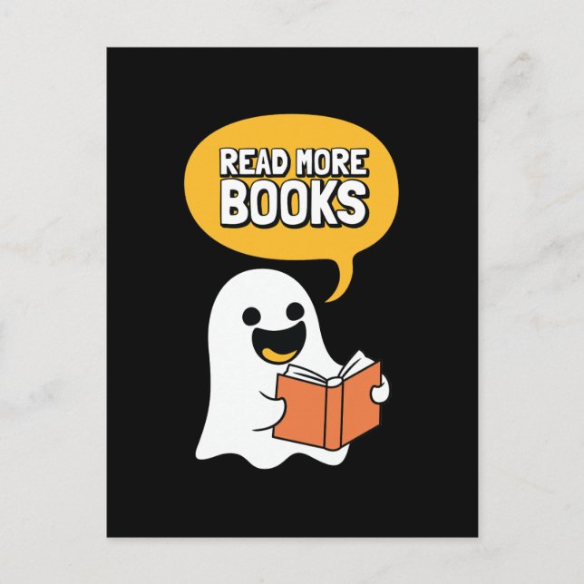 Ghost sagt mehr Bücher lesen Postkarte (Vorderseite)