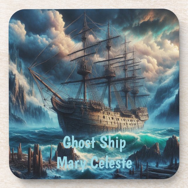 Ghost Ship Mary Celeste Haunting Maritime Mystery Getränkeuntersetzer (Vorderseite)