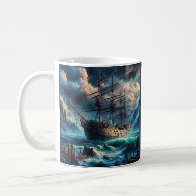 Ghost Ship Mary Celeste Haunting Maritime Mystery Kaffeetasse (Links)