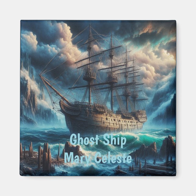 Ghost Ship Mary Celeste Haunting Maritime Mystery Magnet (Vorne)
