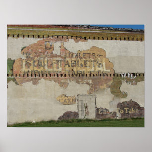 Ghost Sign in Brighton, Iowa Poster