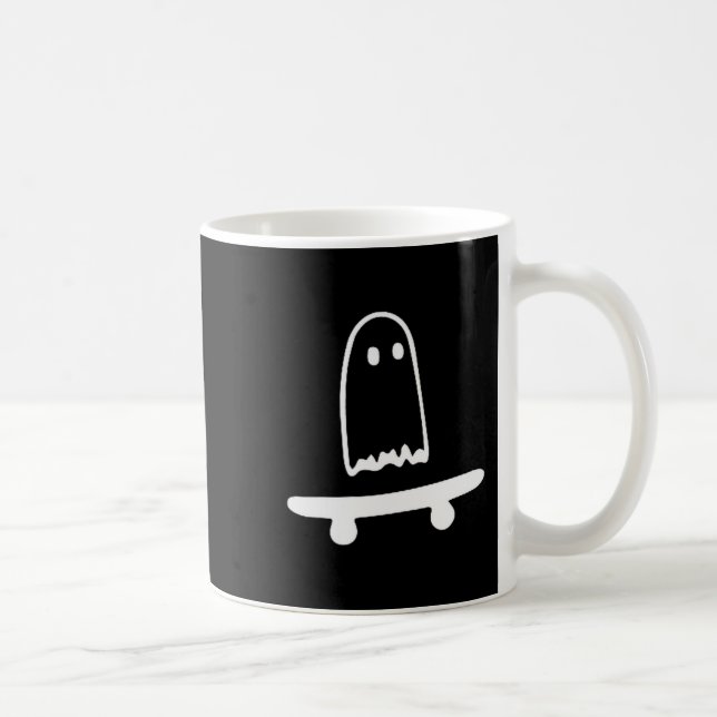 Ghost Skateboard Lazy Halloween Costume Funny Skat Kaffeetasse (Rechts)