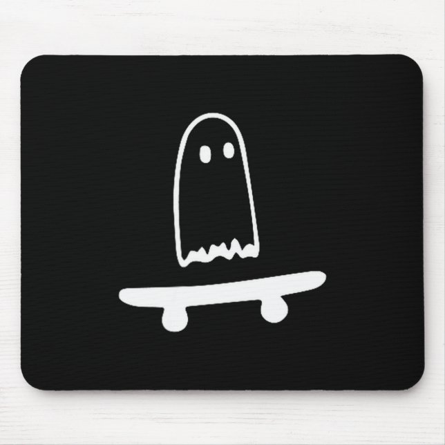 Ghost Skateboard Lazy Halloween Costume Funny Skat Mousepad (Vorne)