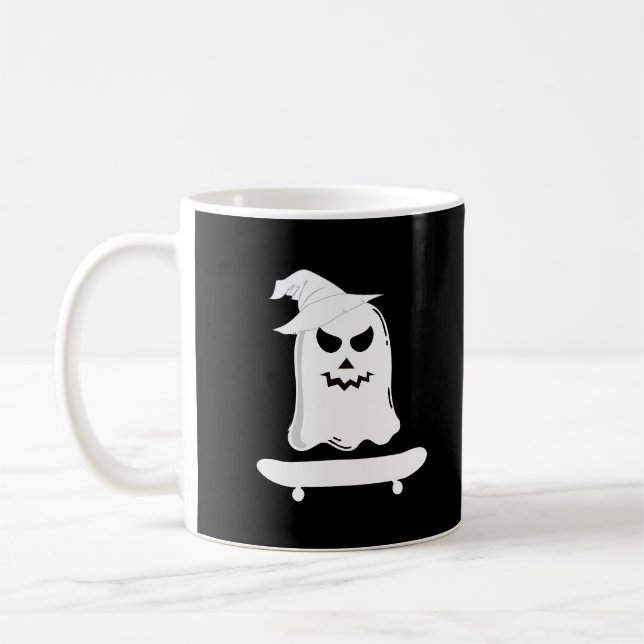 Ghost Skateboard Lazy Halloween Kostüm Funny Kaffeetasse (Links)