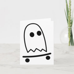 Ghost Skateboarding Lazy Halloween Kostüm Spaß Ska Karte