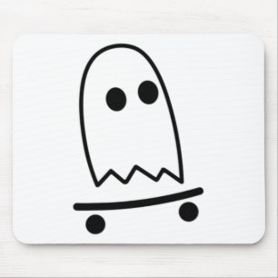 Ghost Skateboarding Lazy Halloween Kostüm Spaß Ska Mousepad