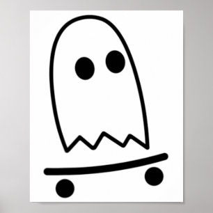 Ghost Skateboarding Lazy Halloween Kostüm Spaß Ska Poster