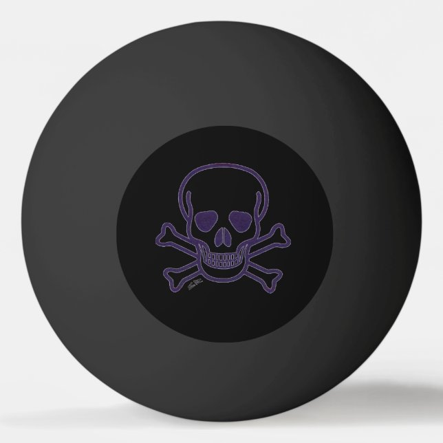 Ghost Skull Black 1 Stern Tischtennisball (Vorderseite)