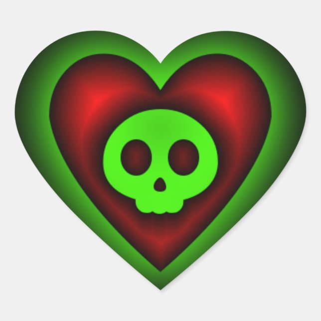 Ghost Skull Heart Sticker (Vorderseite)