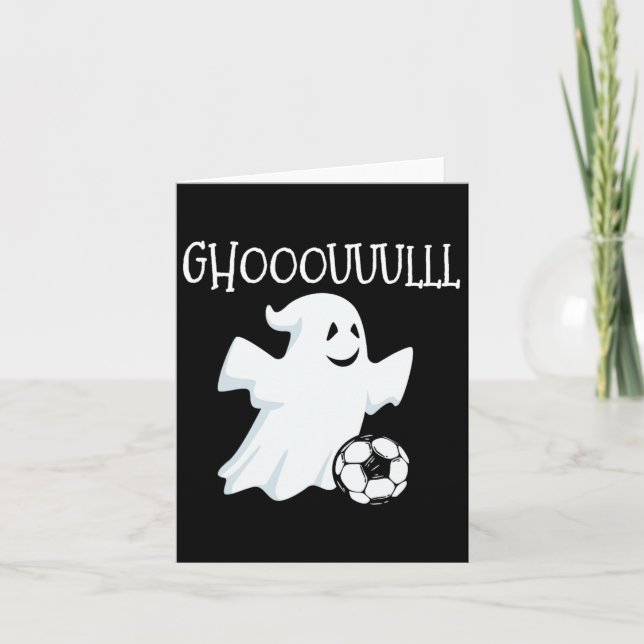 Ghost Soccer Halloween Karte (Vorderseite)